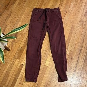 Maroon Cargo Joggers. Charles and a Half. Size Large.